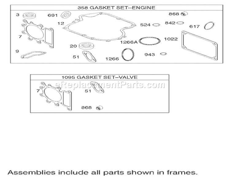 Gasket Assembly Briggs and Stratton 31F777-0123-E1 Diagram and Parts List for 71283 230000001-230999999 - 2003 Toro Lawn Tractor