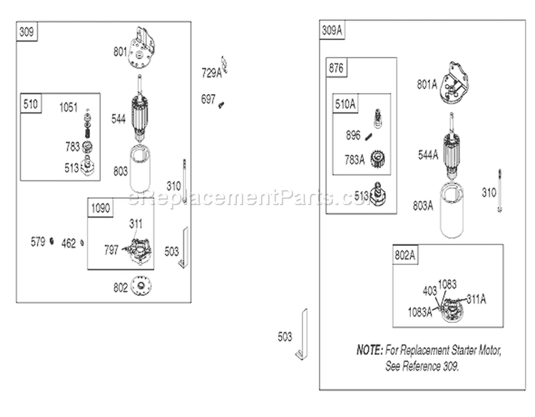 Starter Assembly Briggs and Stratton 31F777-0123-E1 Diagram and Parts List for 71283 230000001-230999999 - 2003 Toro Lawn Tractor