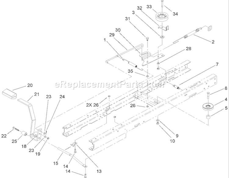Traction Brake Assembly Diagram and Parts List for 71253 280000001-280999999 - 2008 Toro Lawn Tractor