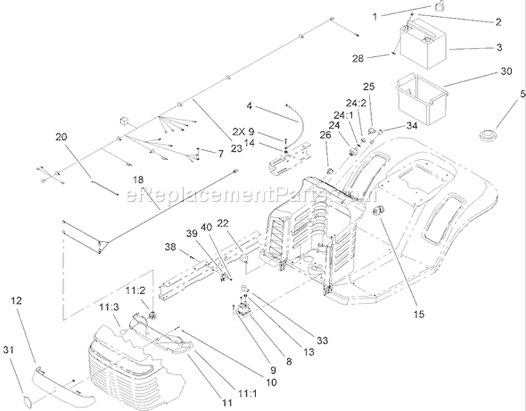Electrical Assembly Diagram and Parts List for 71253 280000001-280999999 - 2008 Toro Lawn Tractor