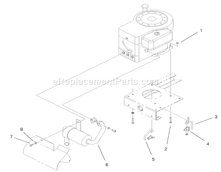 Engine System Components Assembly Diagram and Parts List for 71300 200000001-200999999 - 2000 Toro Lawn Tractor