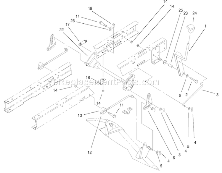 Height Of Cut Components Assembly Diagram and Parts List for 71300 200000001-200999999 - 2000 Toro Lawn Tractor