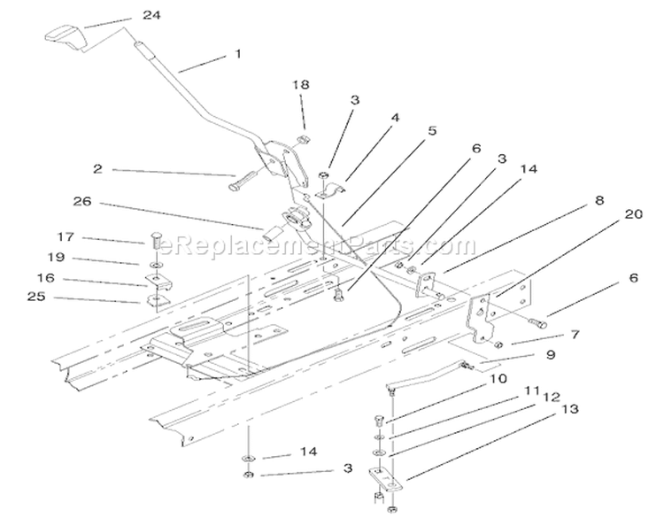 Shifting Components Assembly Diagram and Parts List for 71300 200000001-200999999 - 2000 Toro Lawn Tractor