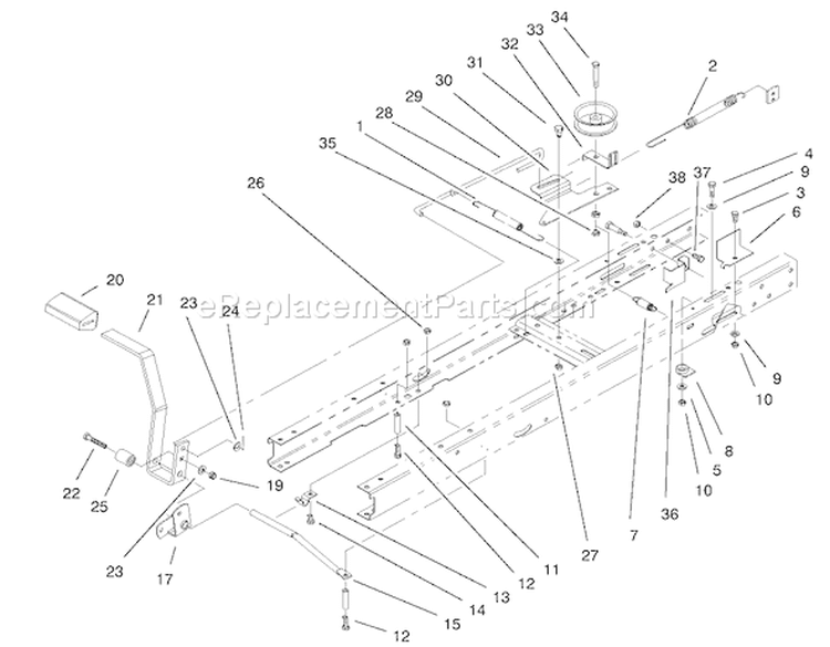 Traction Clutching Components Assembly Diagram and Parts List for 71300 200000001-200999999 - 2000 Toro Lawn Tractor