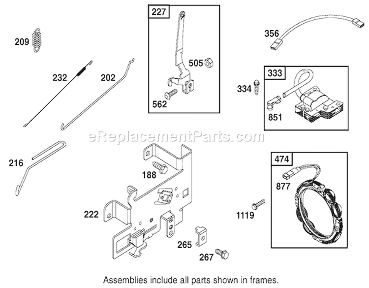 Governor Assembly Engine Diagram and Parts List for 71301 210000001-210999999 - 2001 Toro Lawn Tractor