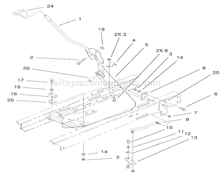 Shift Assembly Diagram and Parts List for 71301 210000001-210999999 - 2001 Toro Lawn Tractor