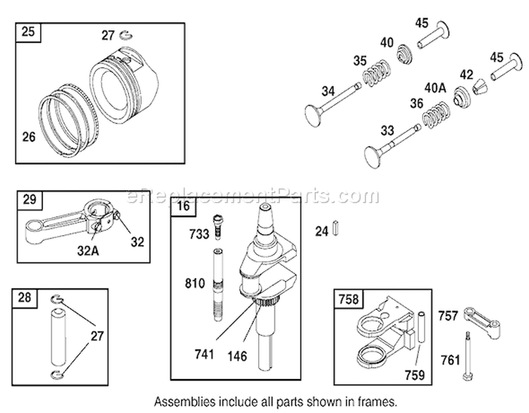 Crankshaft Assembly Engine Diagram and Parts List for 71301 210000001-210999999 - 2001 Toro Lawn Tractor