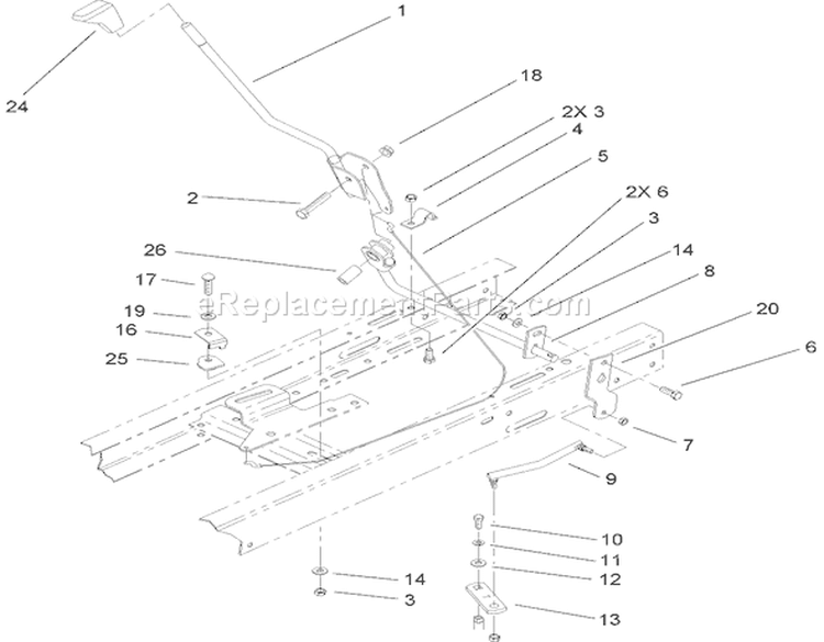 Shift Assembly Diagram and Parts List for 71427 250000001-250999999 - 2005 Toro Lawn Tractor