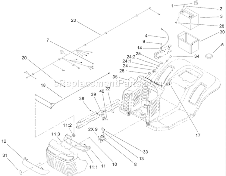 Electrical Assembly Diagram and Parts List for 71427 250000001-250999999 - 2005 Toro Lawn Tractor