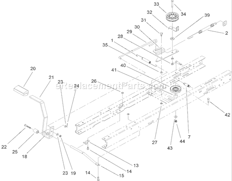 Traction Clutch Assembly Diagram and Parts List for 71252 290000001-290999999 - 2009 Toro Lawn Tractor