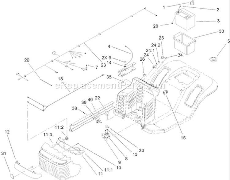 Electrical Assembly Diagram and Parts List for 71286 260000001-260999999 - 2006 Toro Lawn Tractor
