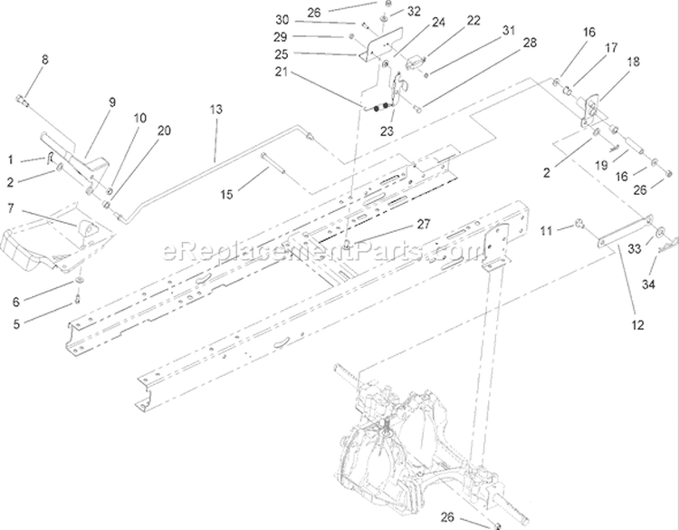 Transaxle Installation Assembly Diagram and Parts List for 71286 260000001-260999999 - 2006 Toro Lawn Tractor