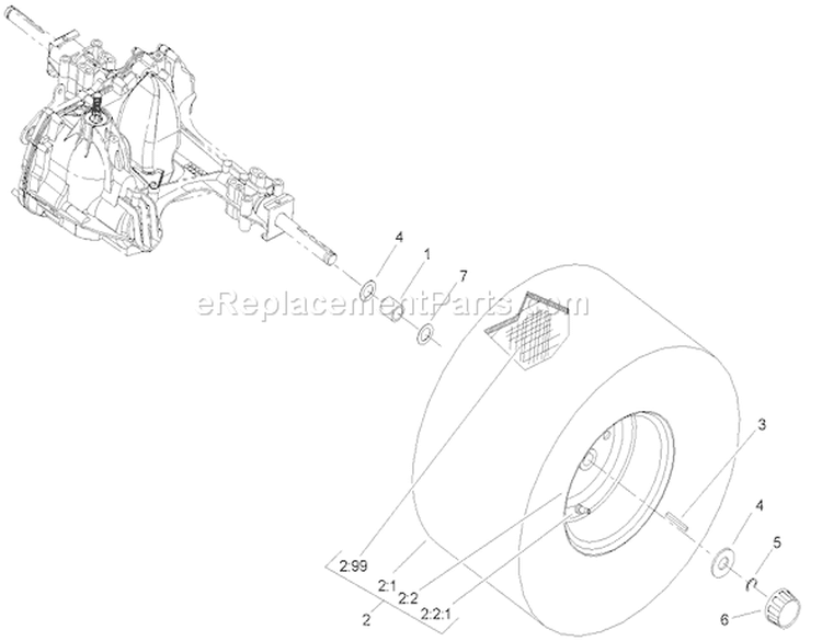 Wheel and Tire Assembly Diagram and Parts List for 71286 260000001-260999999 - 2006 Toro Lawn Tractor