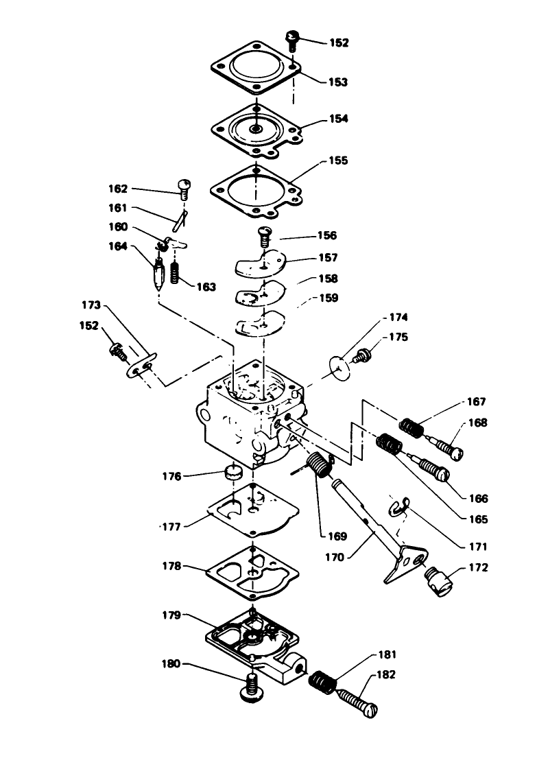 Carburetor Assembly Diagram and Parts List for 51625 0000001 - 0999999 Toro Trimmer