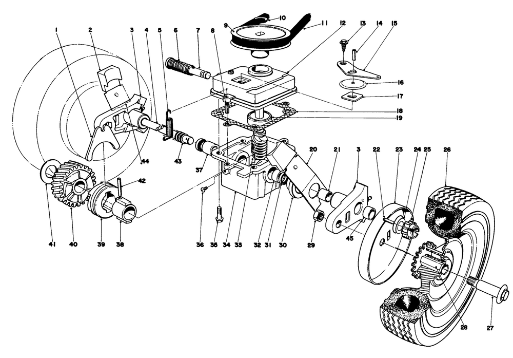 Gear Box Assembly Diagram and Parts List for 16380 9000001 - 9999999 Toro Lawn Mower