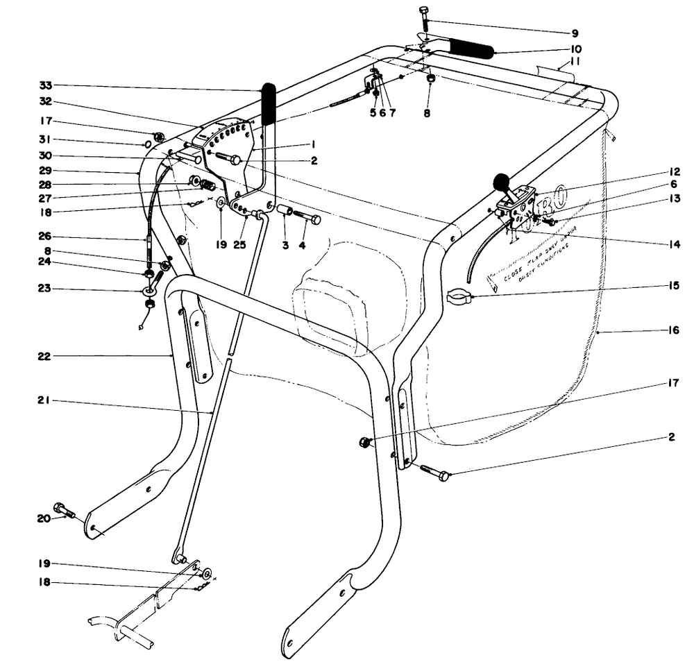 Controls And Handle Assembly (Model 62923) Diagram and Parts List for 62912 5000001 - 5999999 Toro Leaf Blower / Vacuum