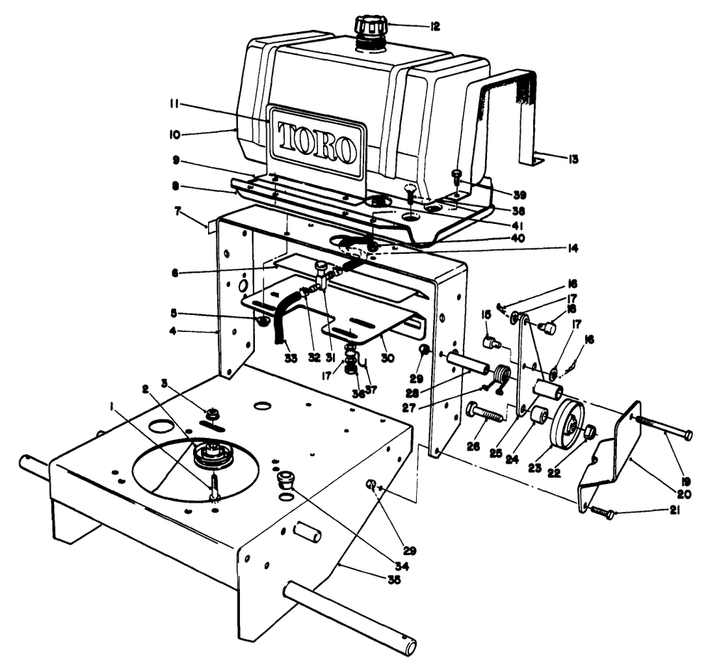 Frame Assembly Diagram and Parts List for 30112 8000001 - 8999999 Toro Lawn Tractor Accessories