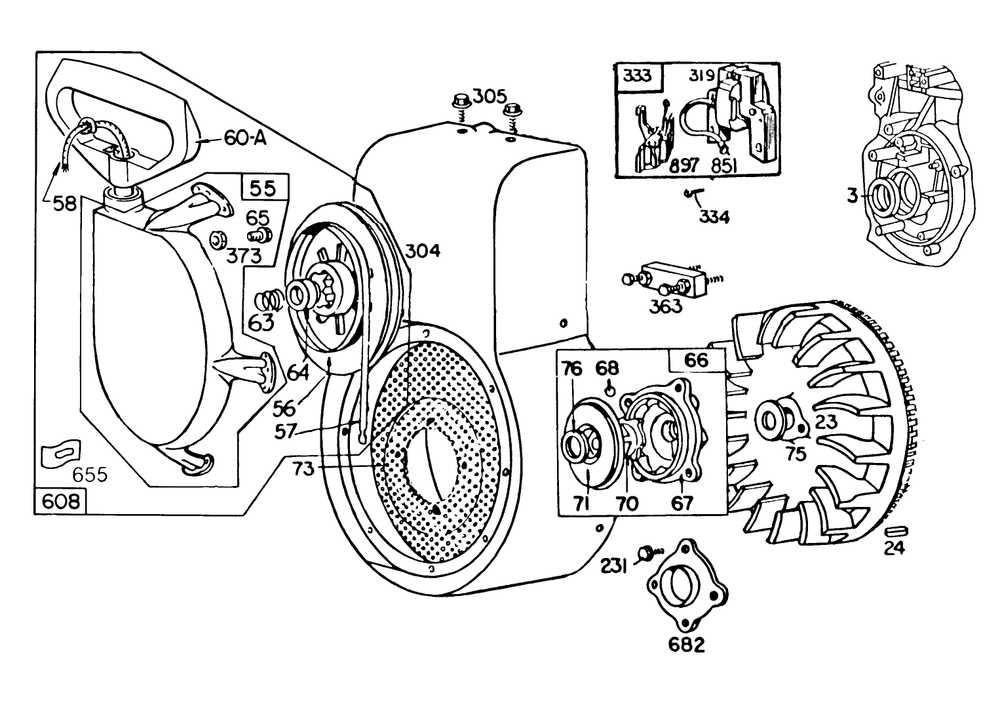 Engine Briggs & Stratton Model No. 252416-0677-01 (Continued) Diagram and Parts List for 38095 5000001 - 5999999 Toro Snow Blower