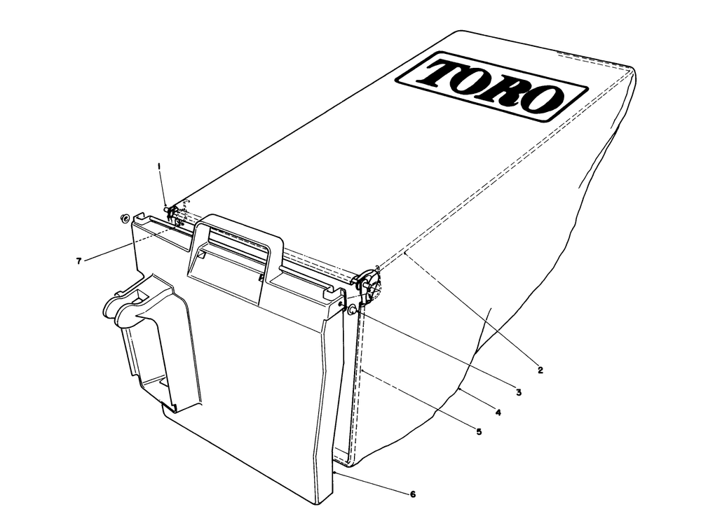 Grass Bag Assembly No. 12-8859 Diagram and Parts List for 20586 8000001 - 8999999 Toro Lawn Mower