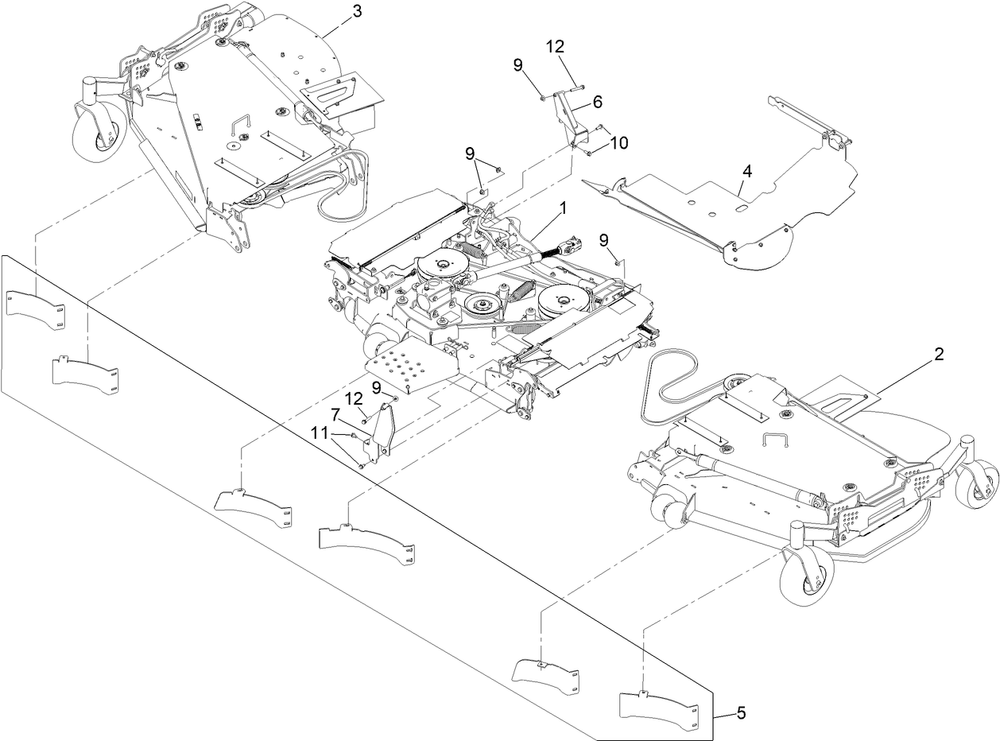 Deck Assembly Diagram and Parts List for 72144 413000000 - 999999999 Toro Lawn Tractor