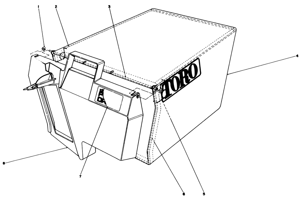 Grass Bag Assembly No. 11-0189 Diagram and Parts List for 20626C 7000001 - 7999999 Toro Lawn Mower
