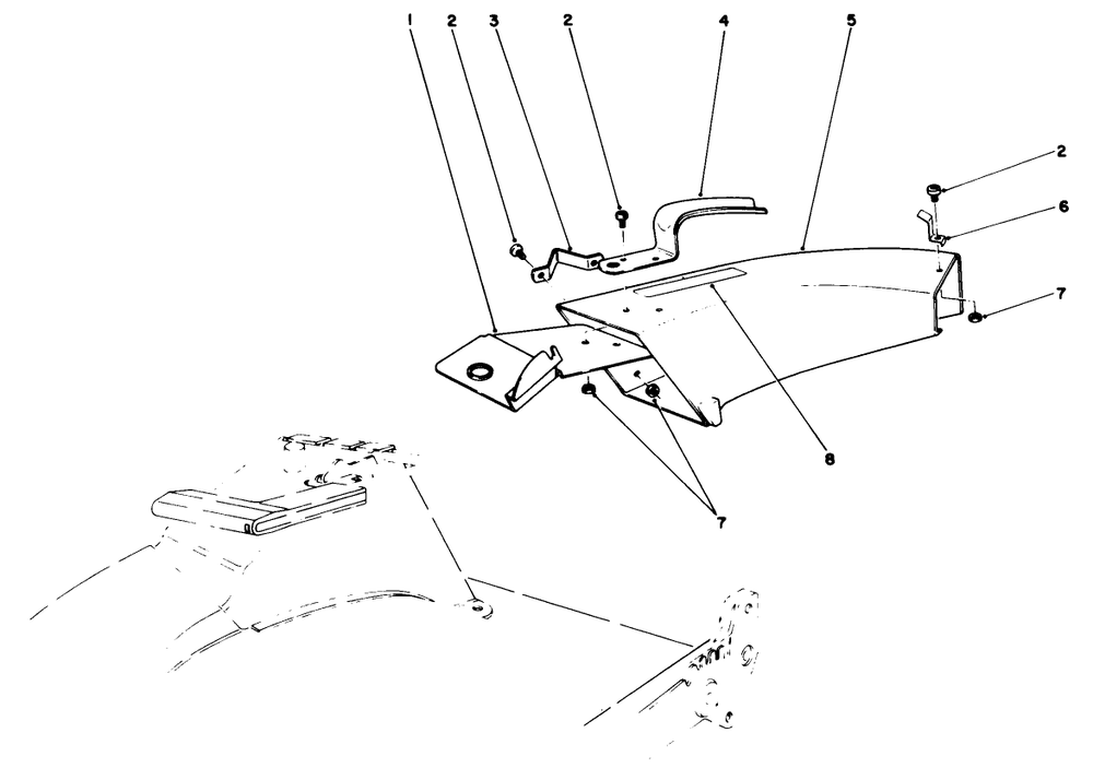 Side Discharge Chute Model No. 59108 (Optional) Diagram and Parts List for 22030 8000001 - 8999999 Toro Lawn Mower
