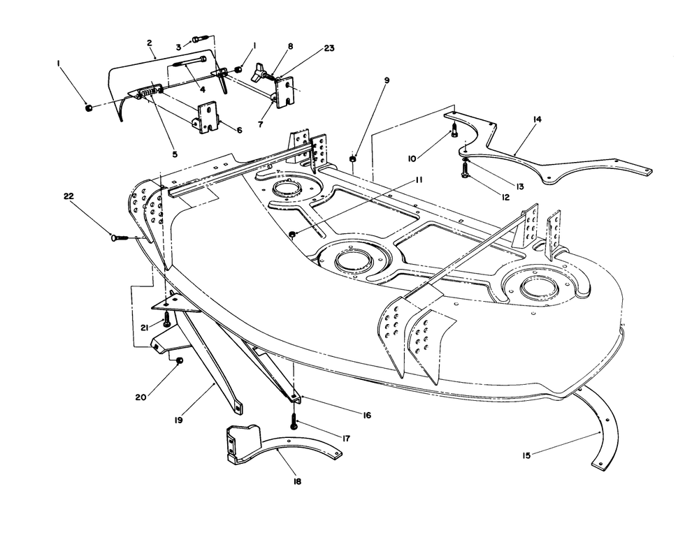 Deflector & Baffle Assembly Diagram and Parts List for 30751 900001 - 999999 Toro Lawn Mower