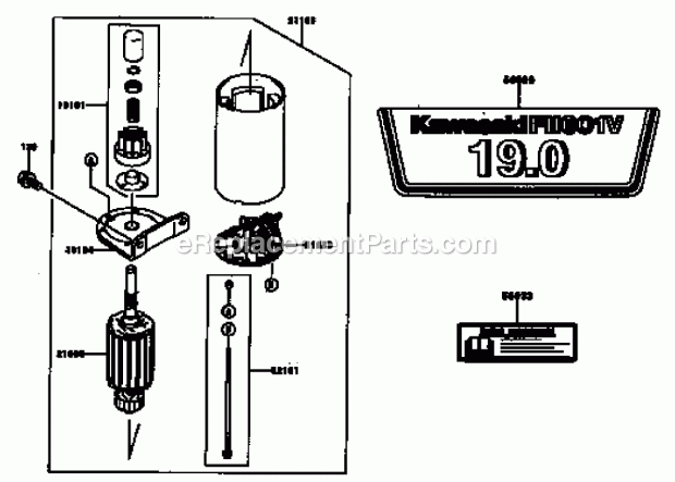 Starter/Decal-Kawasaki Fh601v-Ds06 Diagram and Parts List for 74179 230006001-230007000 Toro Lawn Mower