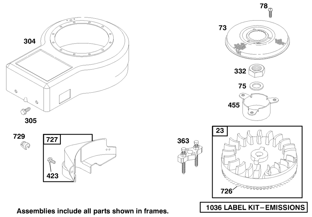 Engine Briggs & Stratton Model 195707-0421-E1 Diagram and Parts List for 70044 9900001 - 9999999 Toro Lawn Tractor