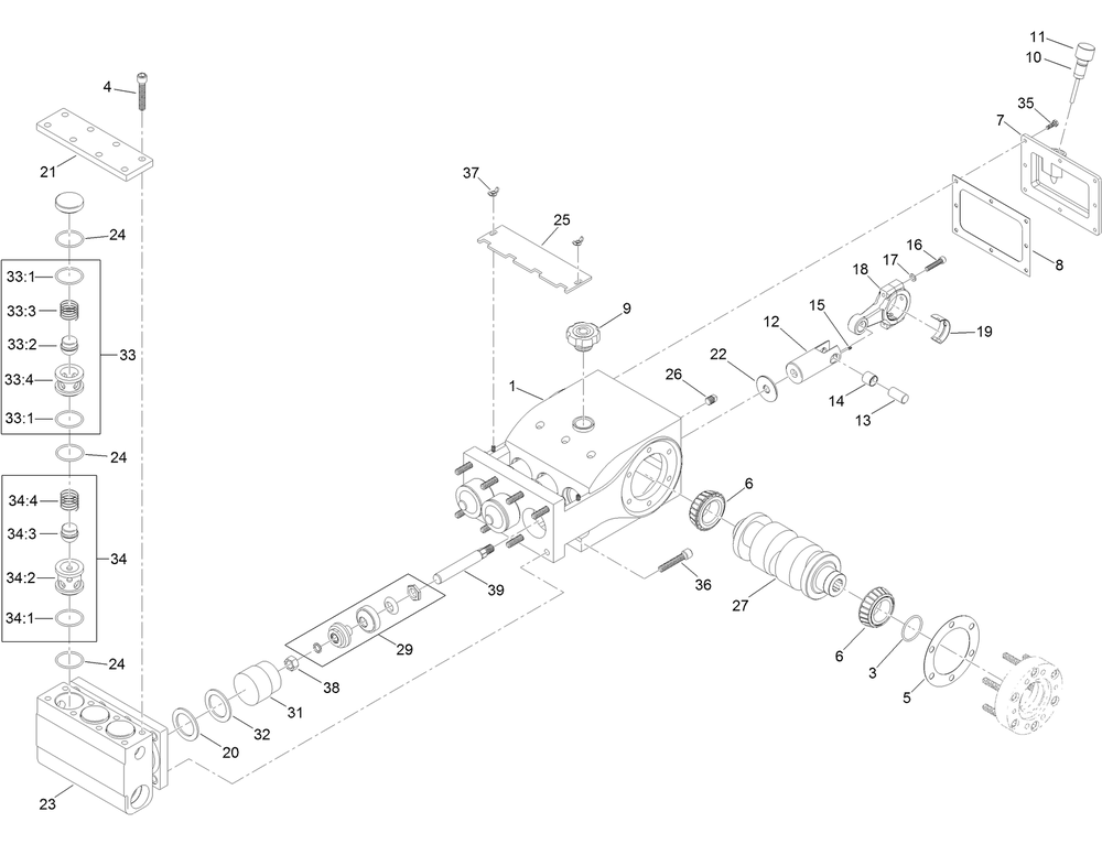 Mud Pump Assembly No. 136-1615 Diagram and Parts List for 23803 400000000 - 999999999 Toro Lawn Tractor Accessories