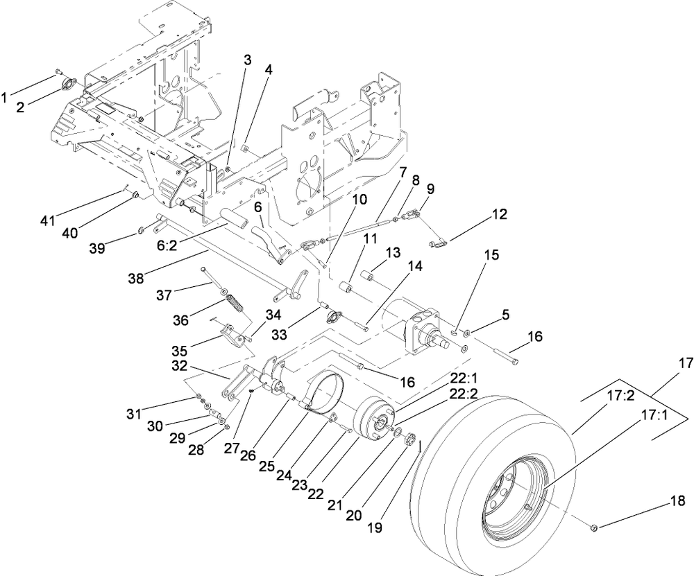 Wheel And Brake Assembly Diagram and Parts List for 74268 (280000001-280999999)(2008) Toro Lawn Mower