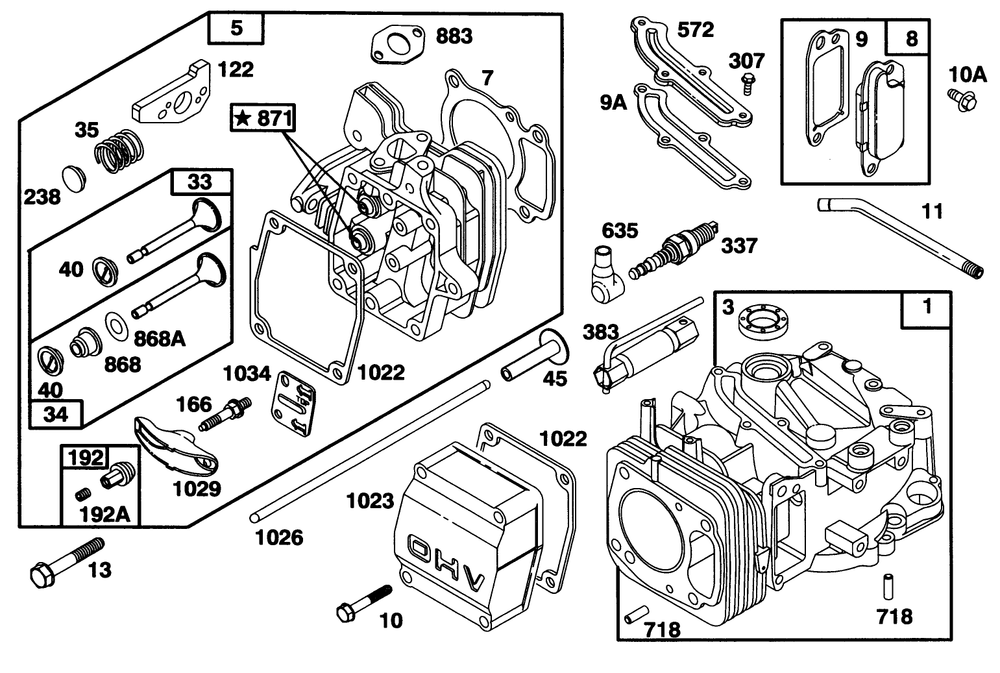 Engine Gts 150 Ohv Diagram and Parts List for 20768 6900001 - 6999999 Toro Lawn Mower