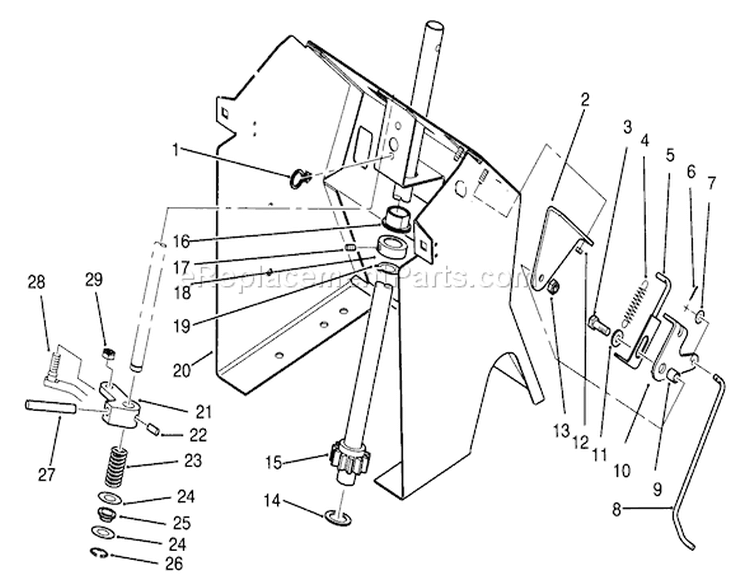 Steering Shaft And Indicator Assembly Diagram and Parts List for 72040 3900001-3999999 - 1993 Toro Lawn Tractor