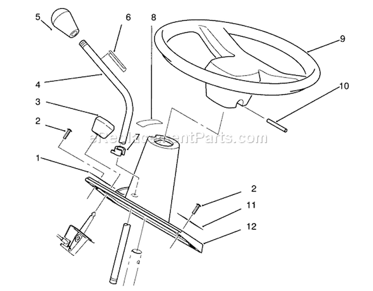 Steering Wheel And Console Assembly Diagram and Parts List for 72040 3900001-3999999 - 1993 Toro Lawn Tractor