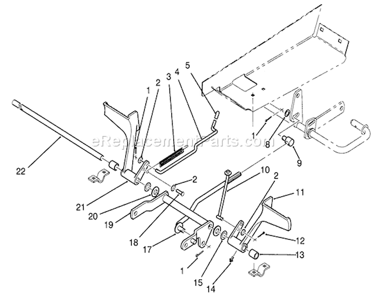 Brake And Clutch Pedal Assembly Diagram and Parts List for 72040 3900001-3999999 - 1993 Toro Lawn Tractor