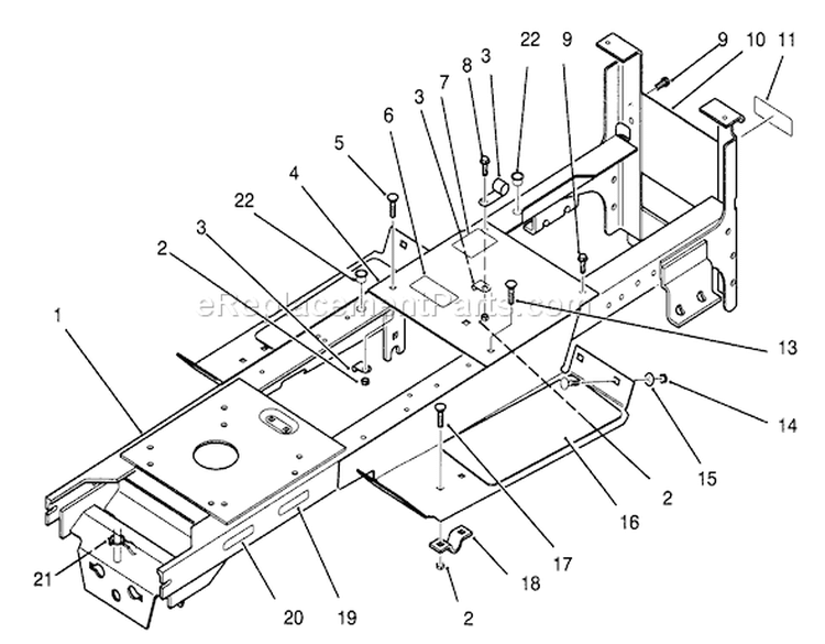 Main Frame Assembly Diagram and Parts List for 72041 3900001-3999999 - 1993 Toro Lawn Tractor