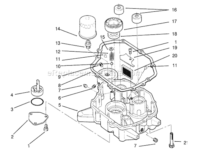 Oil Base & Pump Assembly Diagram and Parts List for 72041 3900001-3999999 - 1993 Toro Lawn Tractor