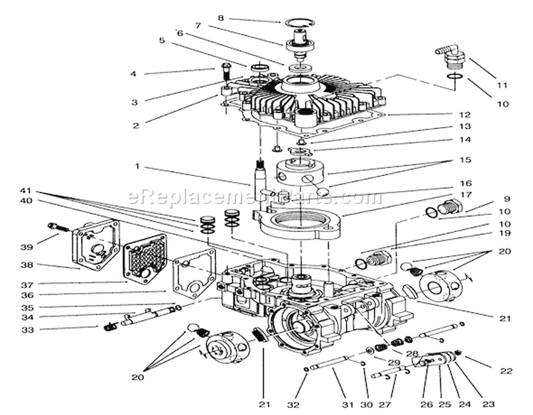 Transmission Eaton Diagram and Parts List for 72041 3900001-3999999 - 1993 Toro Lawn Tractor