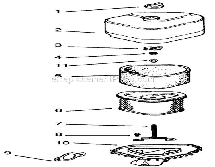 Air Intake/filtration Diagram and Parts List for 72045 6900001-6999999 - 1996 Toro Lawn Tractor