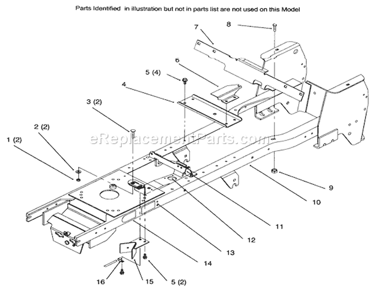 Frame Diagram and Parts List for 72045 6900001-6999999 - 1996 Toro Lawn Tractor