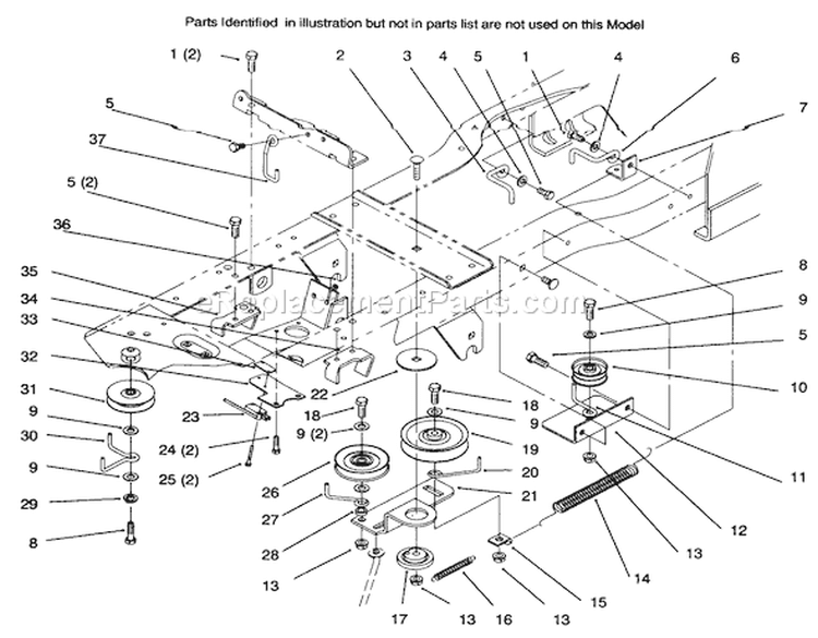 Gear Drive Components Diagram and Parts List for 72045 6900001-6999999 - 1996 Toro Lawn Tractor