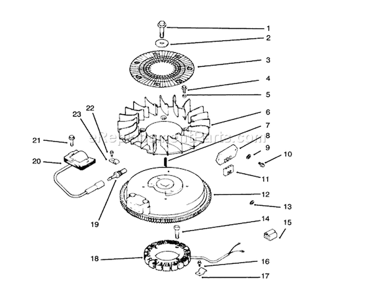 Ignition/electrical Diagram and Parts List for 72045 6900001-6999999 - 1996 Toro Lawn Tractor