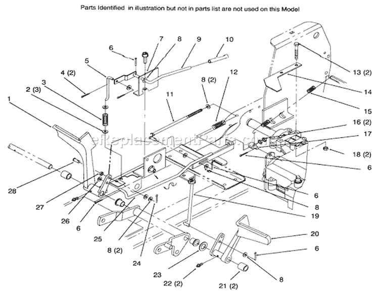 Clutch And Brake-Gear Diagram and Parts List for 72045 6900001-6999999 - 1996 Toro Lawn Tractor