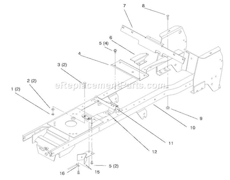 Frame Diagram and Parts List for 72045 7900001-7999999 - 1997 Toro Lawn Tractor