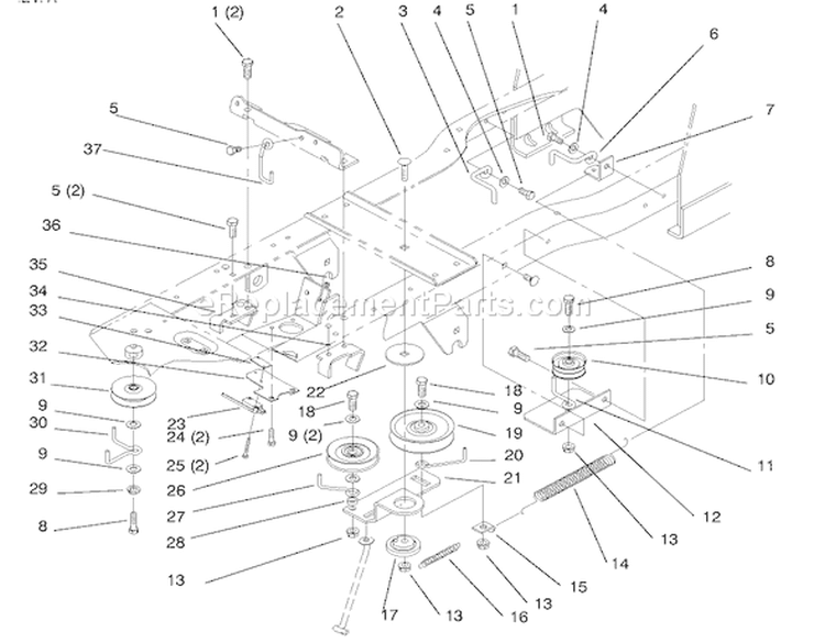 Gear Drive Components Diagram and Parts List for 72045 7900001-7999999 - 1997 Toro Lawn Tractor
