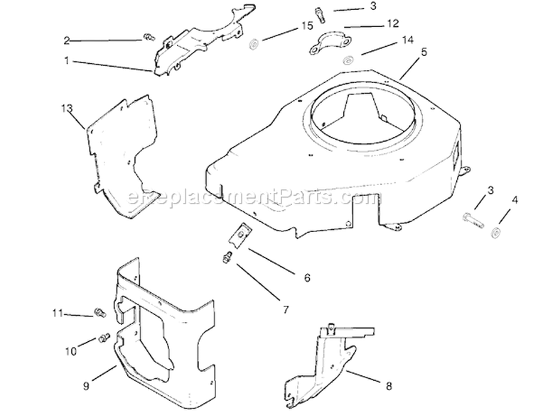 Blower Housing & Baffles-Kohler Diagram and Parts List for 72045 7900001-7999999 - 1997 Toro Lawn Tractor