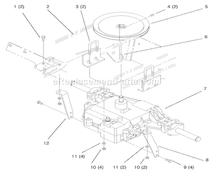 Transaxle-Gear Diagram and Parts List for 72045 7900001-7999999 - 1997 Toro Lawn Tractor
