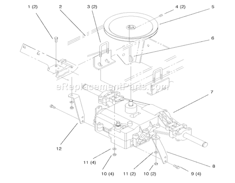 Transaxle-Gear Diagram and Parts List for 72045 8900400-8999999 - 1998 Toro Lawn Tractor