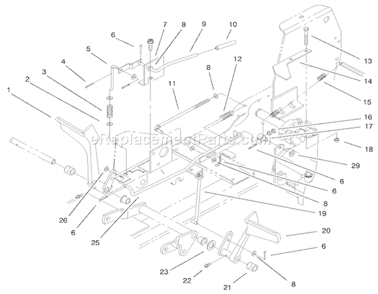 Clutch & Brake Assembly Diagram and Parts List for 72047 9900001-9999999 - 1999 Toro Lawn Tractor