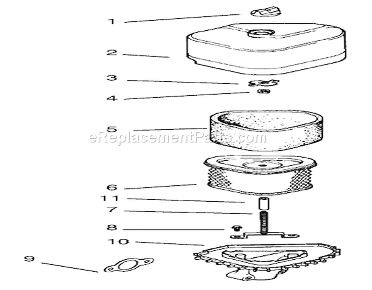 Air Intake/filtration Diagram and Parts List for 72049 200000001-200999999 - 2000 Toro Lawn Tractor